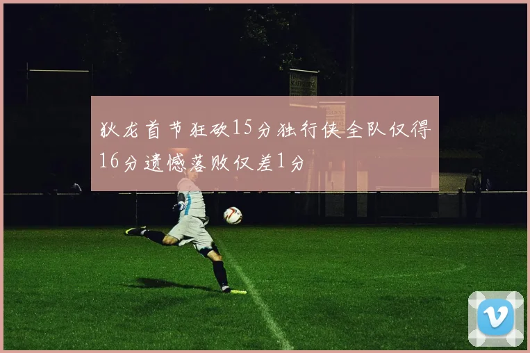 狄龙首节狂砍15分独行侠全队仅得16分遗憾落败仅差1分